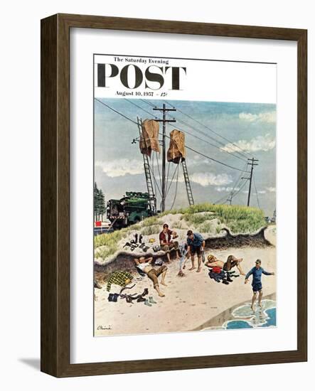 "Break Time" Saturday Evening Post Cover, August 10, 1957-Ben Kimberly Prins-Framed Giclee Print