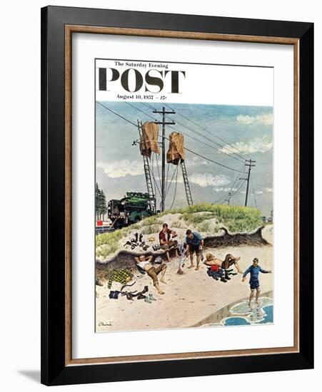 "Break Time" Saturday Evening Post Cover, August 10, 1957-Ben Kimberly Prins-Framed Giclee Print