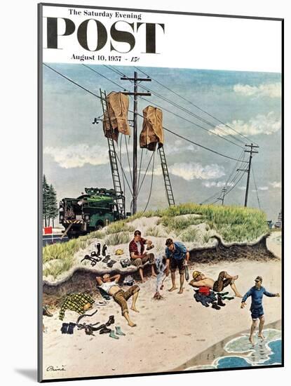 "Break Time" Saturday Evening Post Cover, August 10, 1957-Ben Kimberly Prins-Mounted Giclee Print