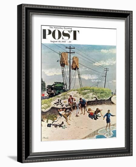 "Break Time" Saturday Evening Post Cover, August 10, 1957-Ben Kimberly Prins-Framed Giclee Print