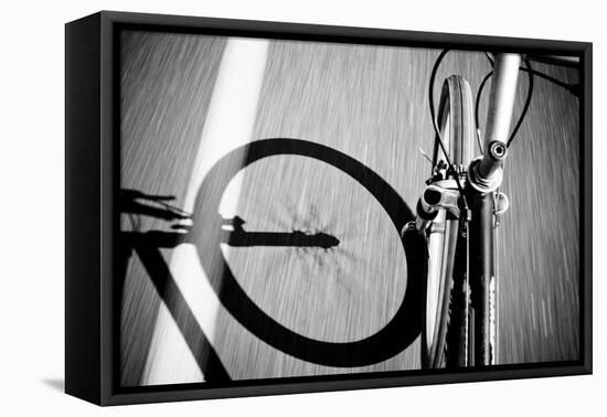 Breakdow - Bicycle On Road Black And White Photography-slidezero-Framed Stretched Canvas