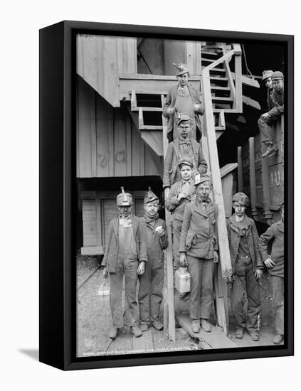 Breaker boys at Woodward Coal Mines, Pennsylvania, c.1900-Detroit Publishing Co.-Framed Premier Image Canvas