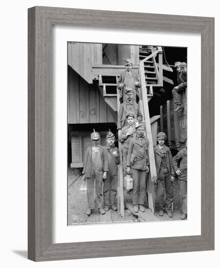 Breaker boys at Woodward Coal Mines, Pennsylvania, c.1900-Detroit Publishing Co.-Framed Photographic Print