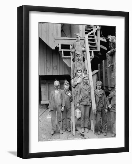 Breaker boys at Woodward Coal Mines, Pennsylvania, c.1900-Detroit Publishing Co.-Framed Photographic Print