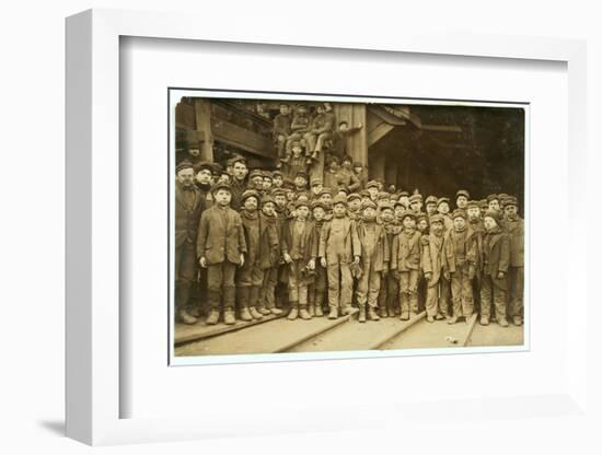 Breaker Boys Who Sort Coal by Hand at Ewen Breaker of Pennsylvania Coal Co-Lewis Wickes Hine-Framed Photographic Print