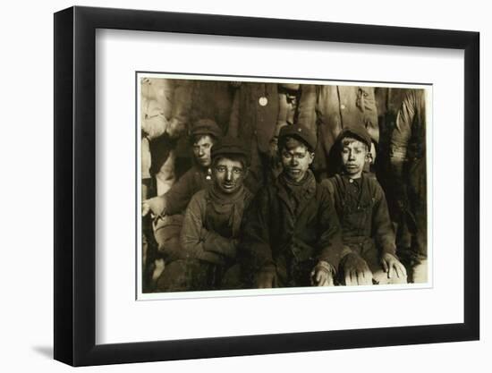 Breaker Boys (Who Sort Coal by Hand) at Hughestown Borough Coal Co. Pittston, Pennsylvania, 1911-Lewis Wickes Hine-Framed Photographic Print