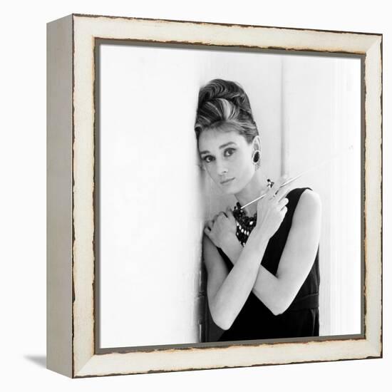 Breakfast at Tiffany's, Audrey Hepburn, 1961-null-Framed Stretched Canvas