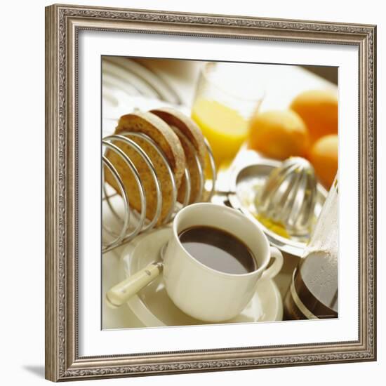 Breakfast, Coffee, Toast, Fresh Orange Juice-John Miller-Framed Photographic Print