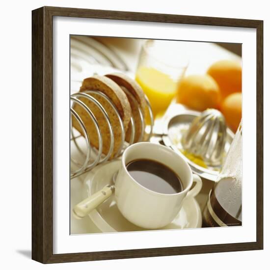 Breakfast, Coffee, Toast, Fresh Orange Juice-John Miller-Framed Photographic Print
