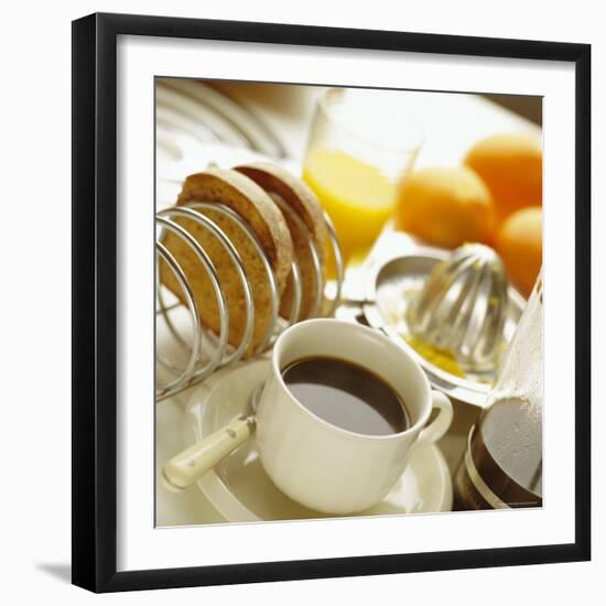 Breakfast, Coffee, Toast, Fresh Orange Juice-John Miller-Framed Photographic Print