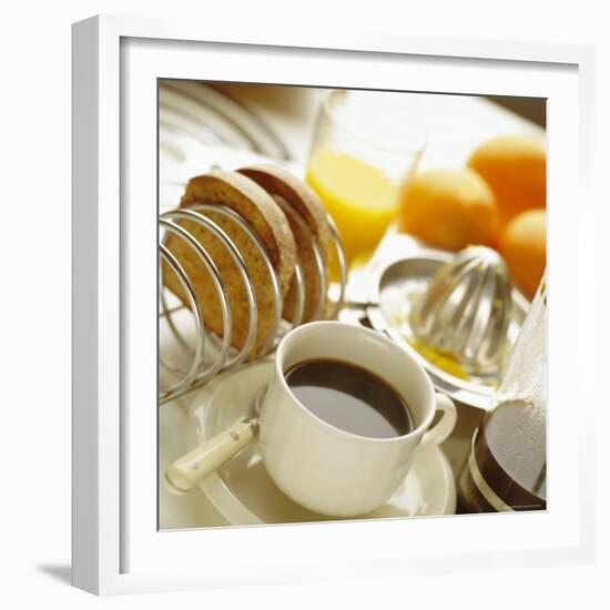 Breakfast, Coffee, Toast, Fresh Orange Juice-John Miller-Framed Photographic Print