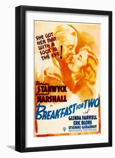 Breakfast For Two, Herbert Marshall, Barbara Stanwyck, 1937-null-Framed Art Print