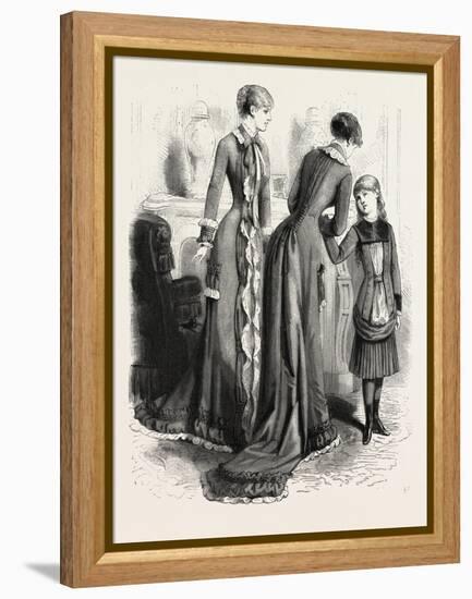 Breakfast Gown and Child's Costume, Fashion, 1882-null-Framed Premier Image Canvas
