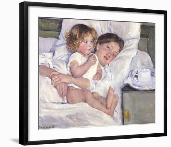 Breakfast In Bed-Mary Cassatt-Framed Premium Giclee Print