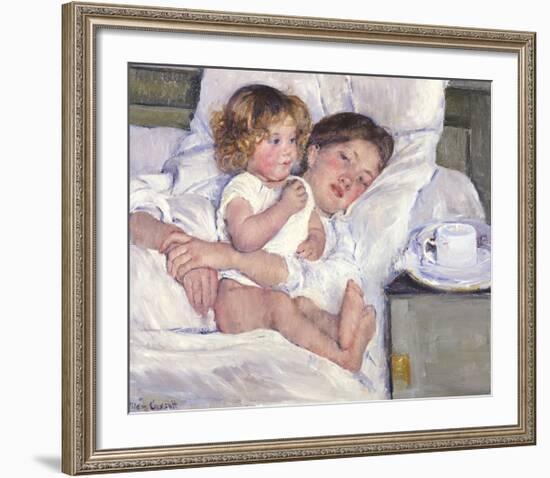 Breakfast In Bed-Mary Cassatt-Framed Premium Giclee Print