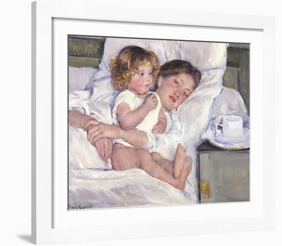 Breakfast In Bed-Mary Cassatt-Framed Premium Giclee Print