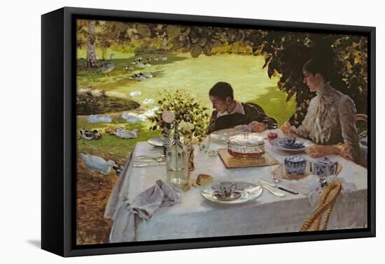 Breakfast in the Garden, 1883-Giuseppe Nittis-Framed Premier Image Canvas