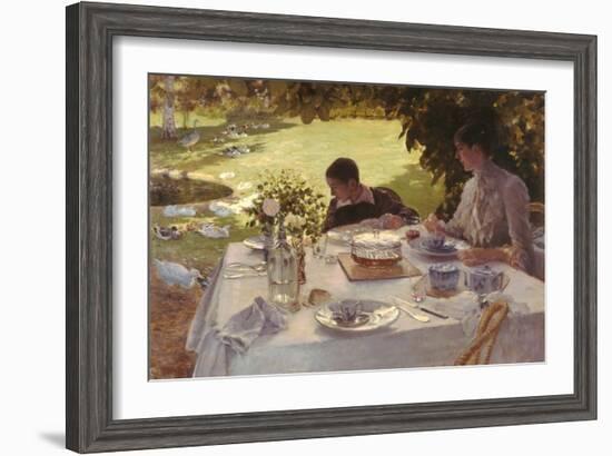 Breakfast in the Garden-Giuseppe De Nittis-Framed Giclee Print