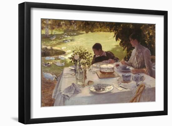 Breakfast in the Garden-Giuseppe De Nittis-Framed Giclee Print