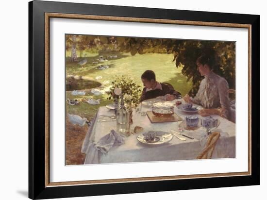 Breakfast in the Garden-Giuseppe De Nittis-Framed Giclee Print