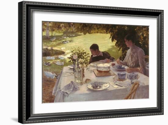 Breakfast in the Garden-Giuseppe De Nittis-Framed Giclee Print