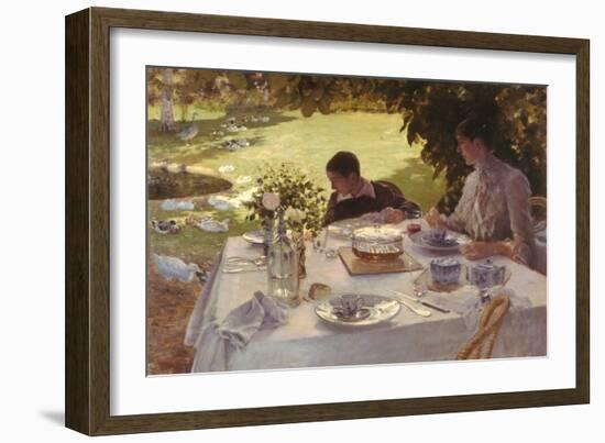 Breakfast in the Garden-Giuseppe De Nittis-Framed Premium Giclee Print