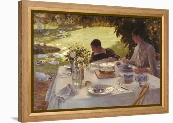 Breakfast in the Garden-Giuseppe De Nittis-Framed Premier Image Canvas