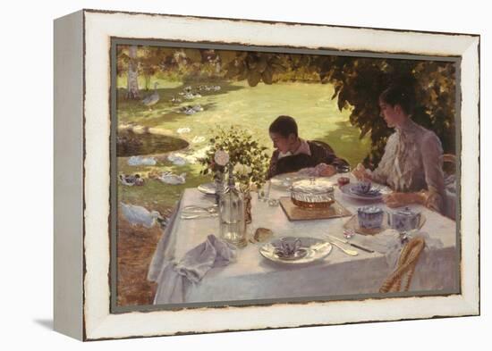 Breakfast in the Garden-Giuseppe De Nittis-Framed Premier Image Canvas