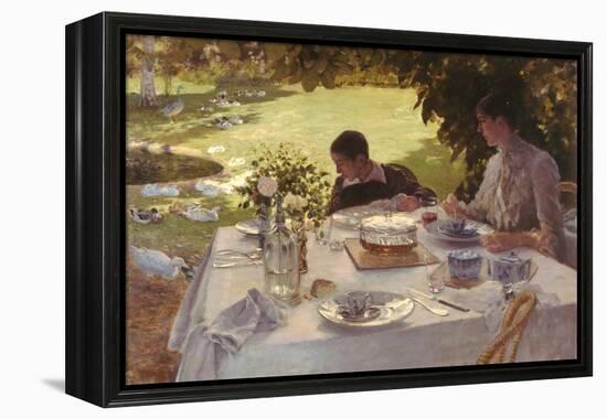 Breakfast in the Garden-Giuseppe De Nittis-Framed Premier Image Canvas