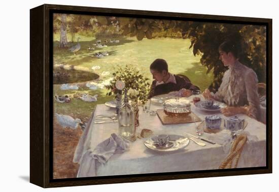 Breakfast in the Garden-Giuseppe De Nittis-Framed Premier Image Canvas