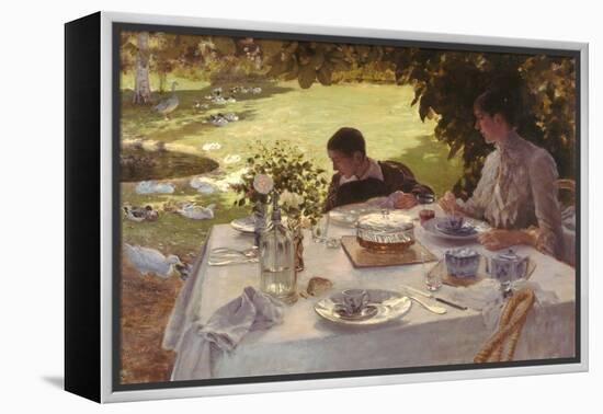 Breakfast in the Garden-Giuseppe De Nittis-Framed Premier Image Canvas