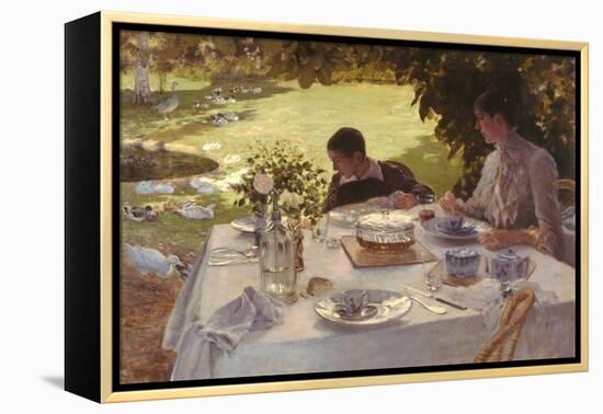 Breakfast in the Garden-Giuseppe De Nittis-Framed Premier Image Canvas