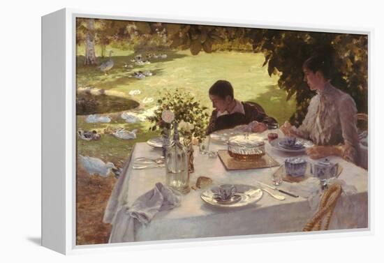 Breakfast in the Garden-Giuseppe De Nittis-Framed Premier Image Canvas