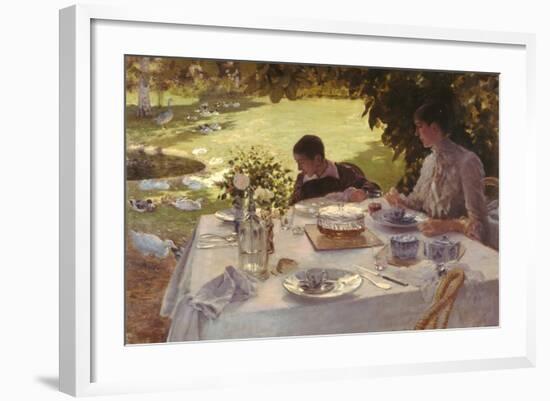 Breakfast in the Garden-Giuseppe De Nittis-Framed Giclee Print