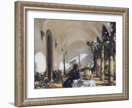 Breakfast in the Loggia-John Singer Sargent-Framed Giclee Print