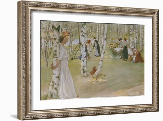 Breakfast in the Open (Frukost I Det Grona), 1910-Carl Larsson-Framed Giclee Print