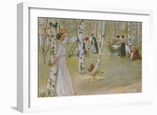 Breakfast in the Open (Frukost I Det Grona), 1910-Carl Larsson-Framed Giclee Print