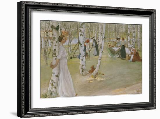 Breakfast in the Open (Frukost I Det Grona), 1910-Carl Larsson-Framed Giclee Print