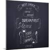 Breakfast on the Restaurant Menu Chalkboard-incomible-Mounted Art Print