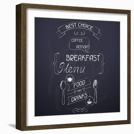 Breakfast on the Restaurant Menu Chalkboard-incomible-Framed Premium Giclee Print