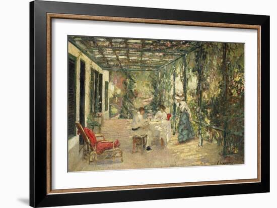 Breakfast on the Terrace-Sir John Lavery-Framed Giclee Print