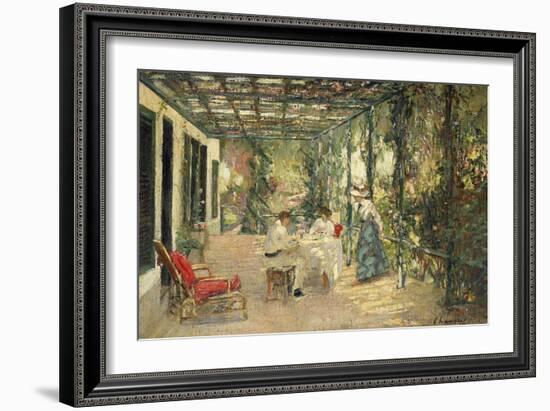 Breakfast on the Terrace-Sir John Lavery-Framed Giclee Print