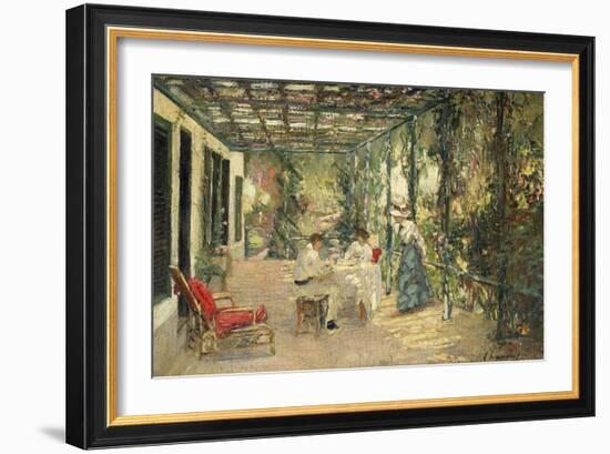 Breakfast on the Terrace-Sir John Lavery-Framed Giclee Print