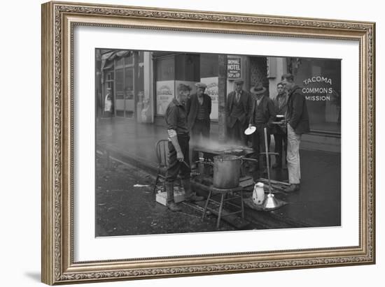 Breakfast Outside the Tacoma Commons Mission, 1930-Chapin Bowen-Framed Giclee Print
