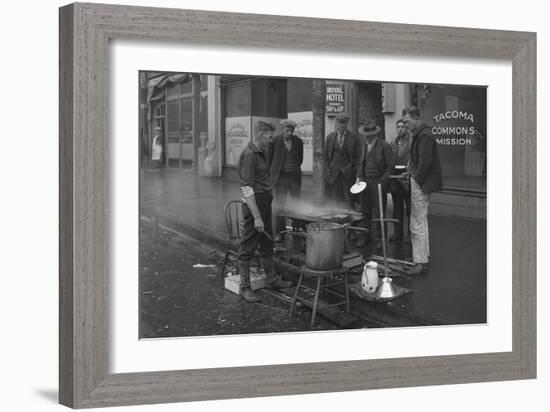 Breakfast Outside the Tacoma Commons Mission, 1930-Chapin Bowen-Framed Giclee Print