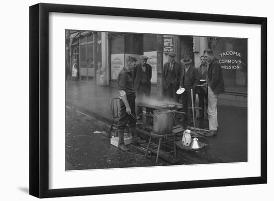 Breakfast Outside the Tacoma Commons Mission, 1930-Chapin Bowen-Framed Giclee Print