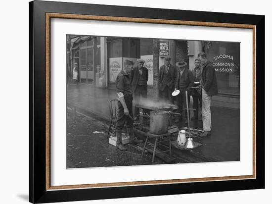 Breakfast Outside the Tacoma Commons Mission, 1930-Chapin Bowen-Framed Giclee Print