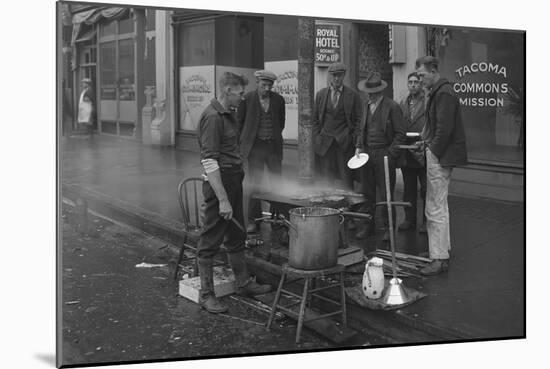Breakfast Outside the Tacoma Commons Mission, 1930-Chapin Bowen-Mounted Giclee Print