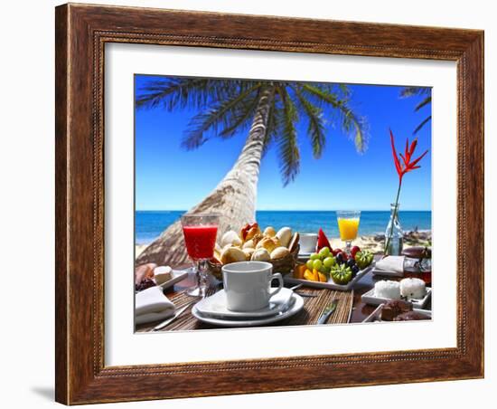 Breakfast Room on the Beach-luiz rocha-Framed Photographic Print