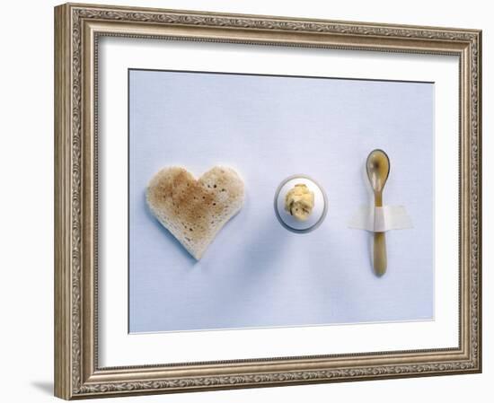 Breakfast Setting with Toast, Egg and Horn Egg Spoon-Alexander Van Berge-Framed Photographic Print